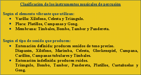 como producen el sonido los instrumentos de percusion