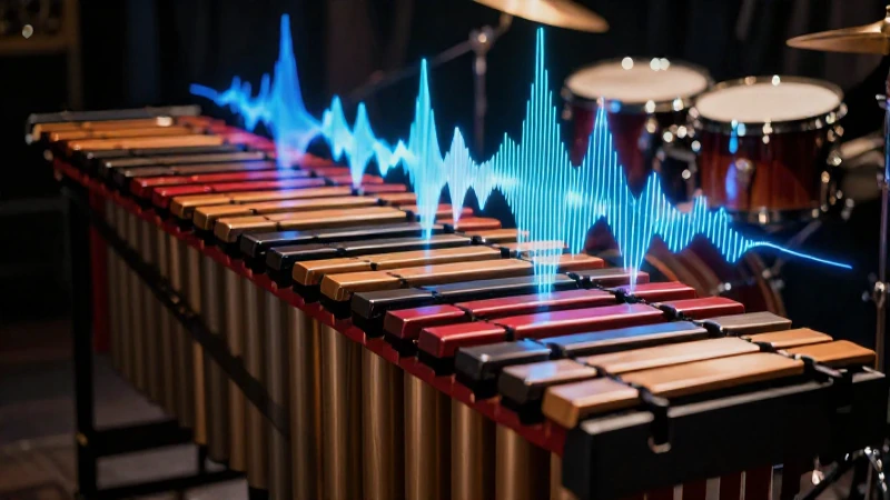Marimba vibrante con efectos visuales profesionales