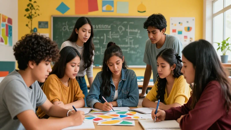 Estudiantes mexicanos colaboran en un proyecto creativo