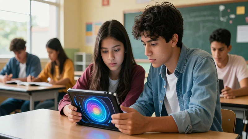 Transformando la educación en México: Nueva Escuela Mexicana y la tecnología en el aula impulsan el crecimiento estudiantil 3 Estudiante aprende con tecnología futurista