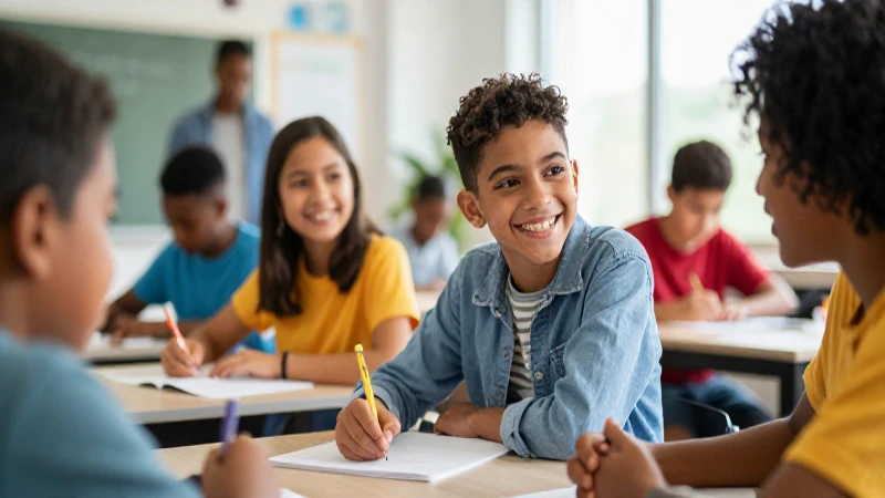 Estudiante feliz y diverso en actividad vibrante
