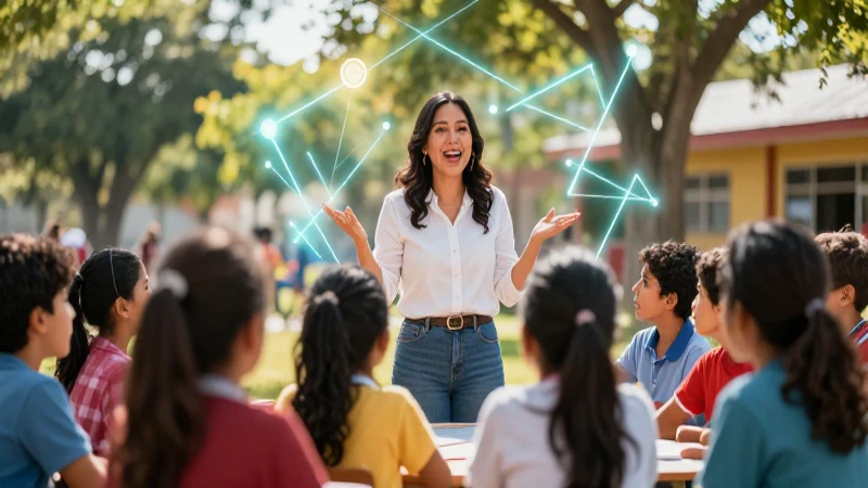Maestro guía aprendizaje vibrante y diverso