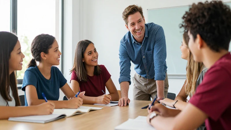 Estudiantes felices aprenden con entusiasmo