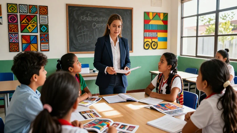 Docente profesional en aula mexicana