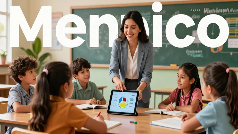 Integra la tecnología de forma efectiva en la Nueva Escuela Mexicana: guía práctica 4 Ilustración profesional: docente digital en aula mexicana