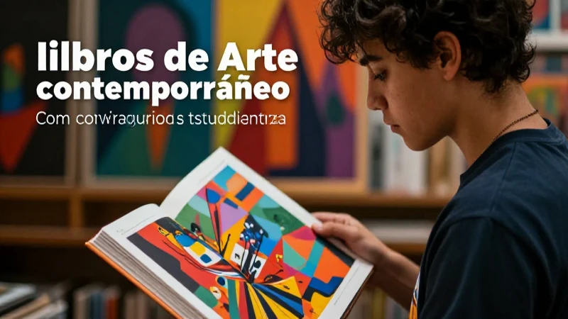 Joven estudia arte contemporáneo dinámico