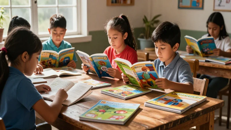 Niño mexicano leyendo en casa con luz cinematográfica