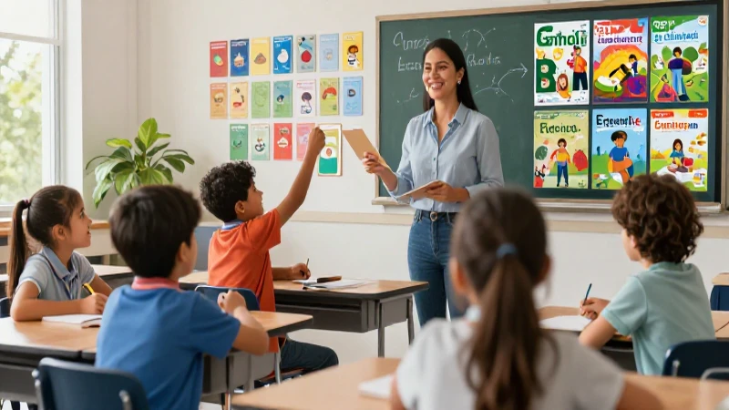 Maestra mexicana guía clase moderna y vibrante