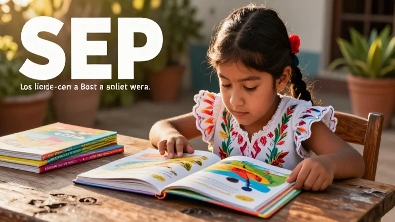 Niño mexicano leyendo en ambiente educativo