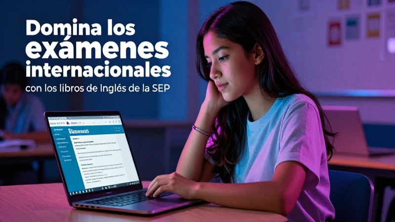 Estudiante mexicano prepara exámenes con libros SEP