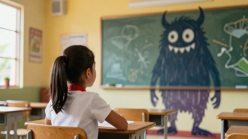 Estudiante enfrenta monstruos en aula mexicana moderna
