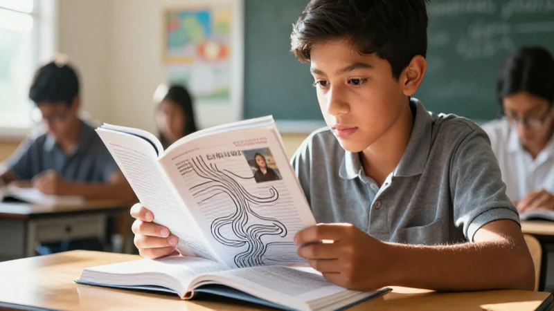 Mejora tus habilidades literarias identificando un texto narrativo 4 Estudiante mexicano lee diseño vibrante