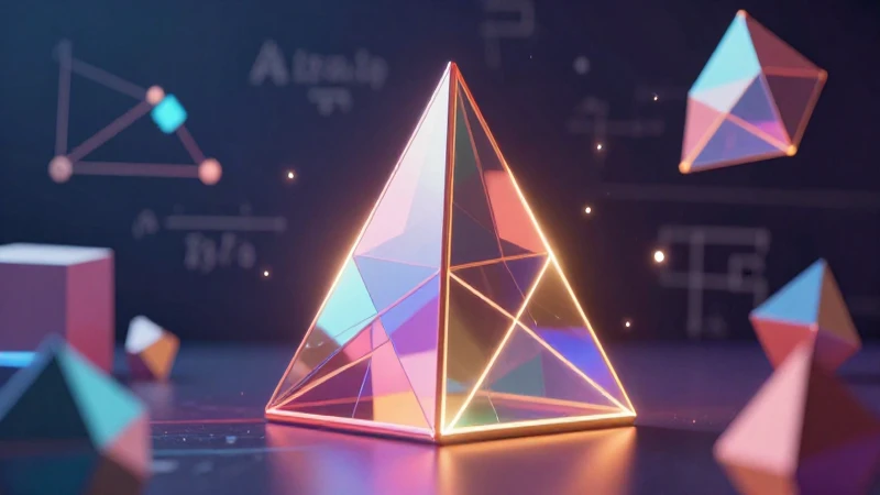 Pirámide matemática brillante para fondo educativo