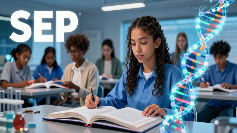 Libros de biología SEP: adaptables a estilos de aprendizaje secundaria 3 Estudiante diverso aprende biología con tecnología avanzada