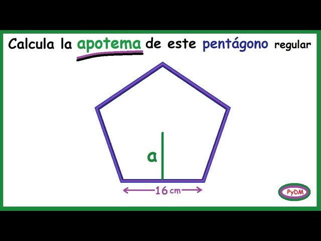 Cómo se calcula el apotema de un pentágono regular