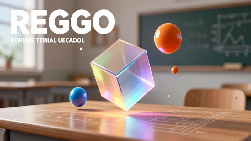 Render 3D vibrante de formas geométricas en entorno moderno