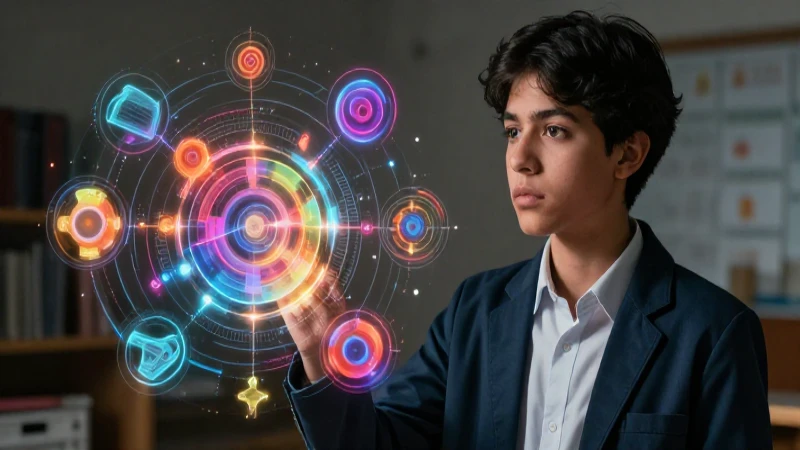 Ilustración educativa moderna con conceptos brillantes