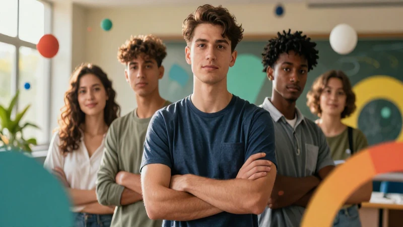 Conoce cómo construir tu identidad personal de forma efectiva 5 Estudiante diverso simbolizando crecimiento en luz dinámica