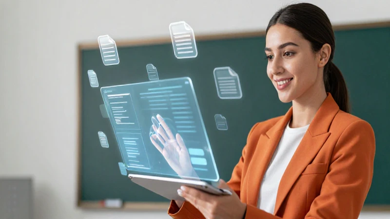 Profesora usa tecnología digital futurista