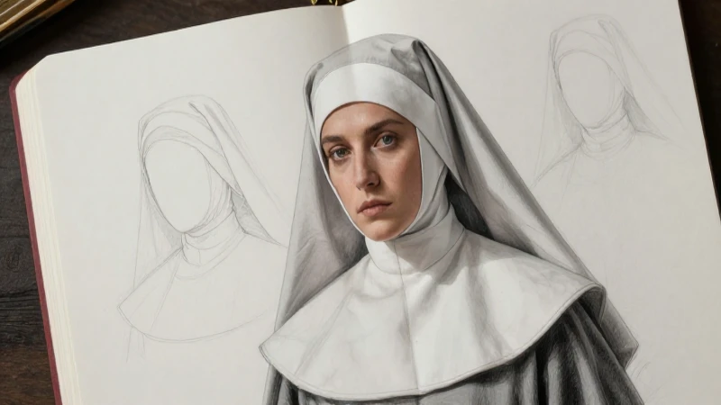 Retrato detallado de monja en estilo cinematográfico