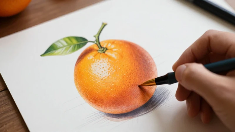 Guía para dibujar naranja realista