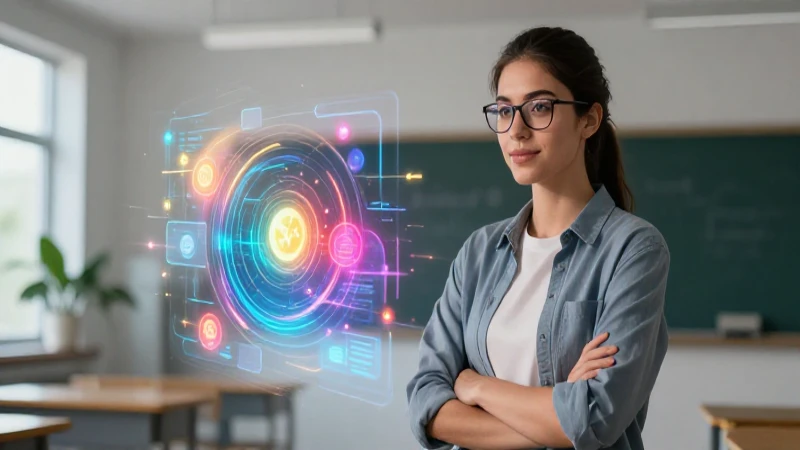 Estudiante confiante en entorno educativo profesional