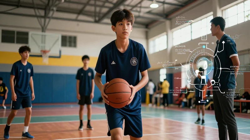 Joven atleta mexicano en un entorno deportivo moderno