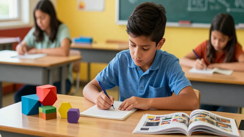 Joven mexicano aprende en aula moderna y vibrante