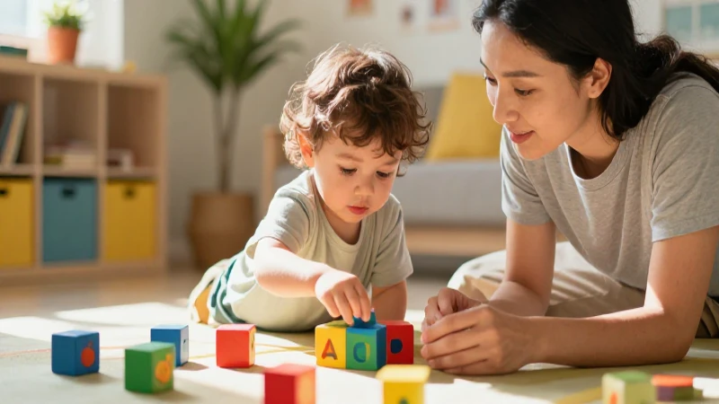 Niño curioso aprende con bloques en ambiente educativo