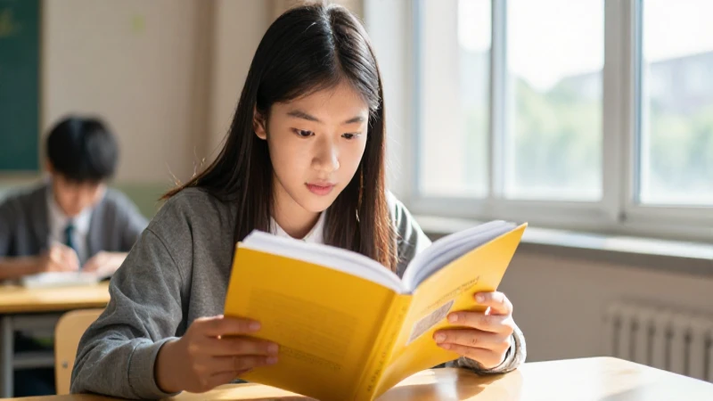 Estudiante concentrado leyendo un libro brillante