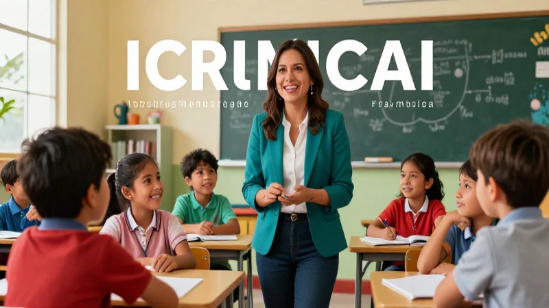 Maestra apasionada con alumnos en aula vibrante