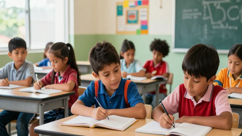 Estudiantes mexicanos vibrantes en un aula moderna