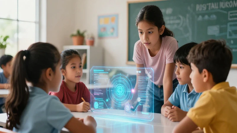 Niños mexicanos colaboran con tecnología en aula moderna