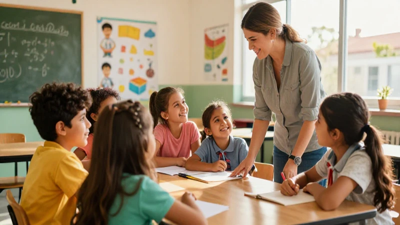 Explora la innovadora escuela mexicana y sus prácticas profesionales 3 Niños diversos colaboran con su innovadora maestra