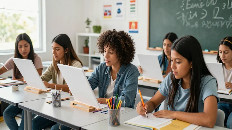Educación Artística en la Nueva Escuela Mexicana: Conoce su implementación 3 Estudiantes mexicanos pintan en un aula vibrante
