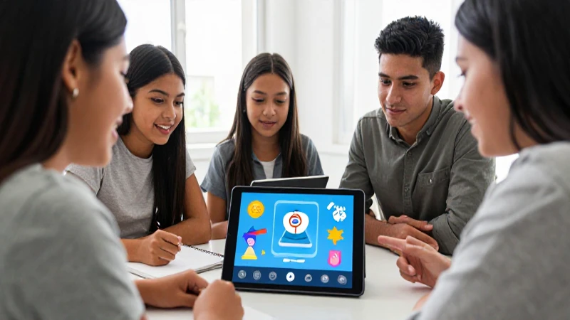 Estudiantes mexicanos colaborando en aprendizaje digital