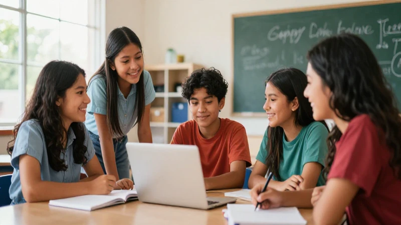 Revoluciona la educación con la Nueva Escuela Mexicana: inclusión educativa poderosa 3 Estudiantes mexicanos alegres colaborando en un aula