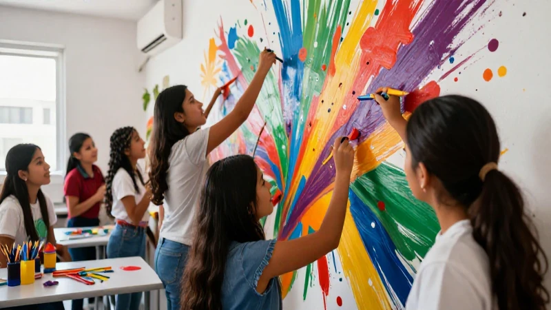 Estudiantes mexicanos crean mural vibrante con arte