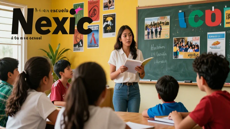 Educador colaborando con recursos bajo la Nueva Escuela Mexicana