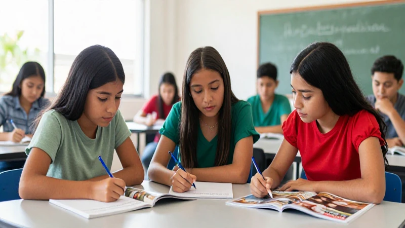Estudiantes aprendiendo en aula moderna mexicana