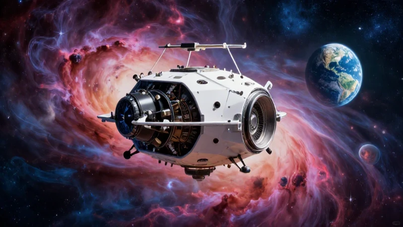 La Conoce ciencia del universo: técnicas, avances y curiosidades 3 Sonda espacial detallada con estética de revista educativa