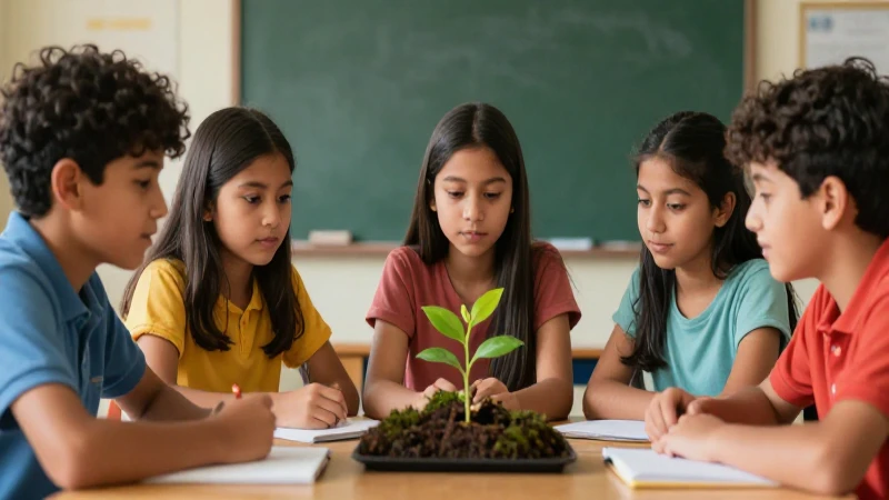 Estudiantes mexicanos colaborando para aprender