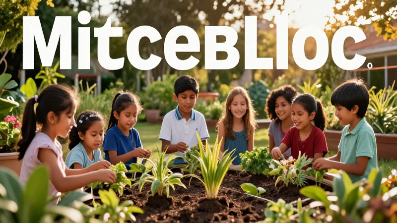 Estudiantes mexicanos aprenden al aire libre en un jardín