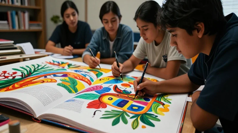 Estudiantes mexicanos colaboran en arte vibrante