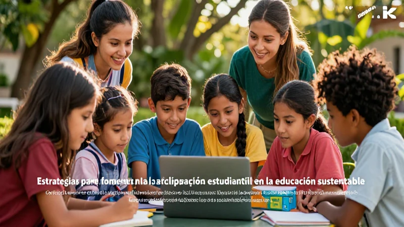 Estudiantes aprenden con alegría en jardín vibrante