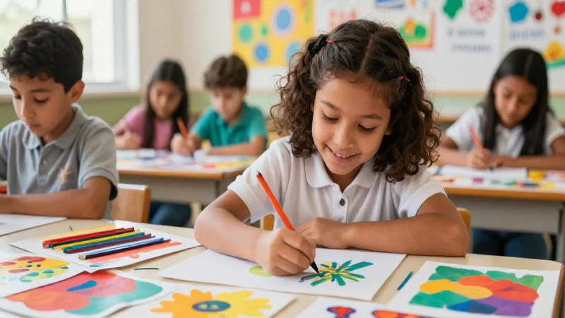 Potencia la creatividad y la participación en educación artística: 10 claves 9 Estudiante alegre pintando con estilo mexicano