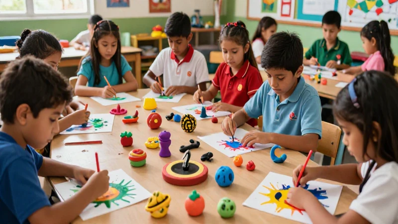 Potencia la creatividad y la participación en educación artística: 10 claves 4 Clase de arte vibrante con alumnos entusiastas