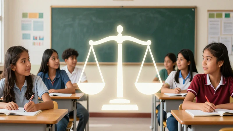 Justicia y estudiantes mexicanos en clase