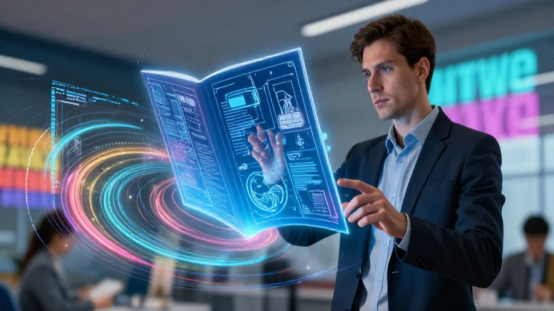 Educador con hologramas digitales dinámicos