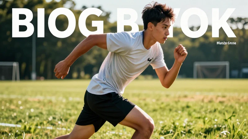 Atleta enfocado en campo brillante, estilo editorial